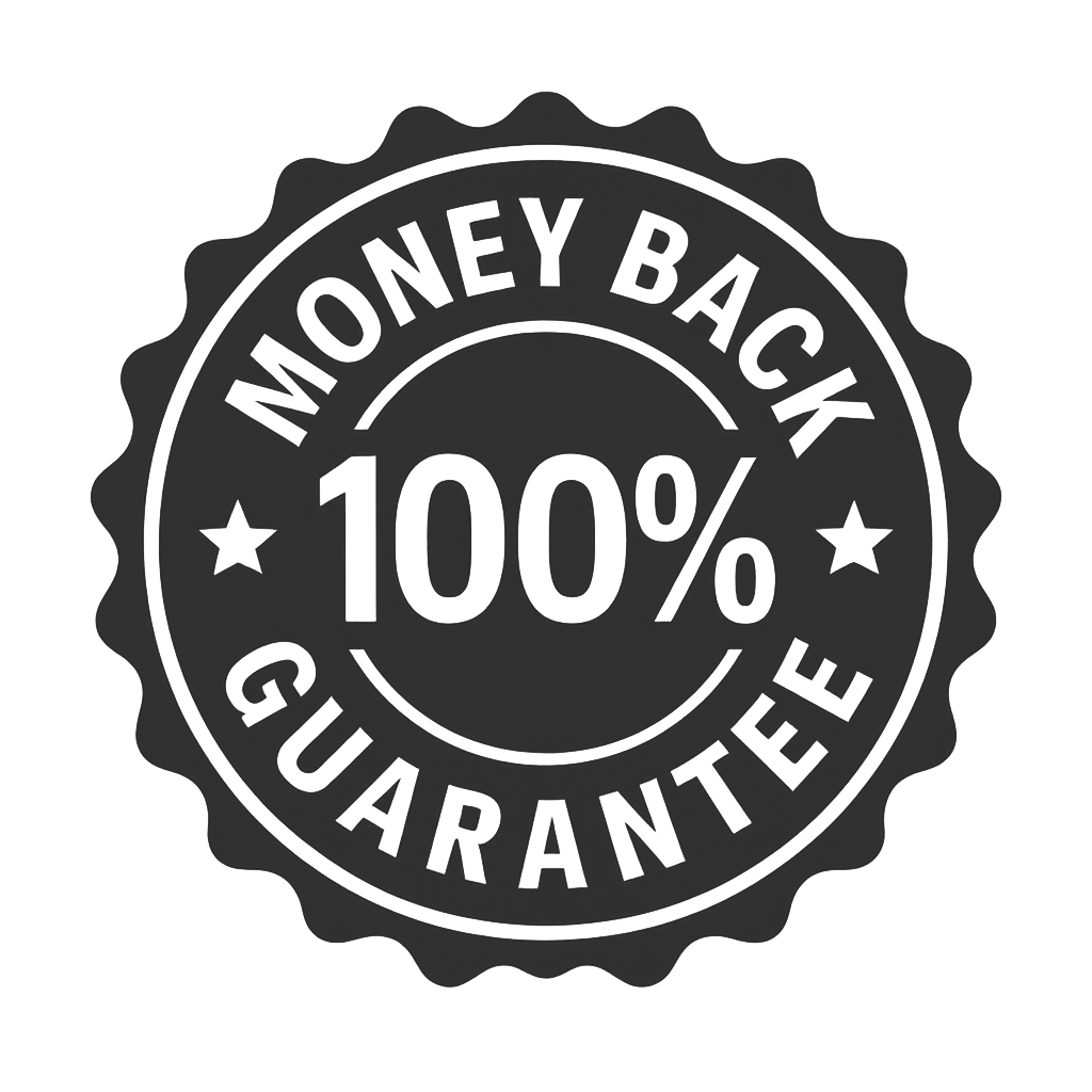 100% Money Back Guarantee Badge